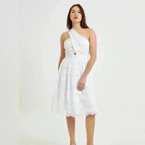 French Connection White Appelona Anglaise dress